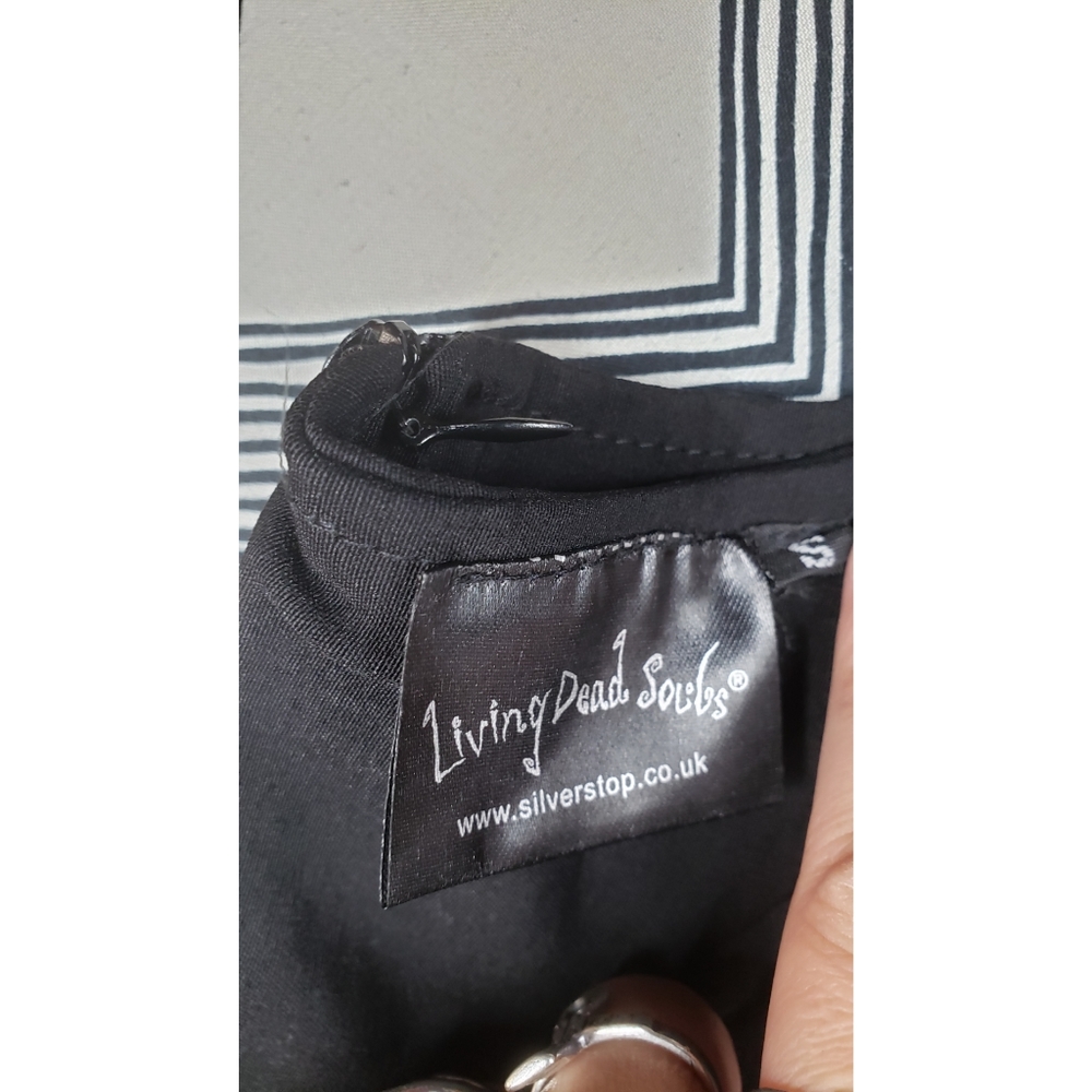 Black pin up rockabilly leopard buttons dress - Picture 8 of 8